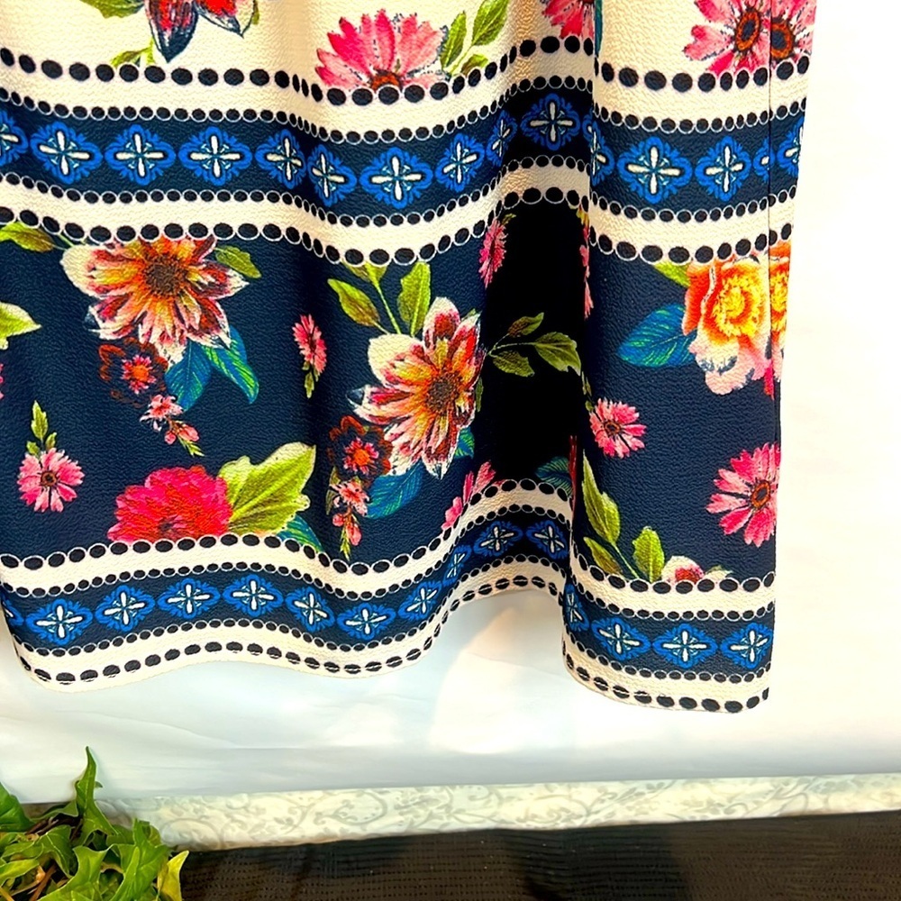 Blue Rain Floral Mini Off Shoulder Dress - Picture 5 of 6